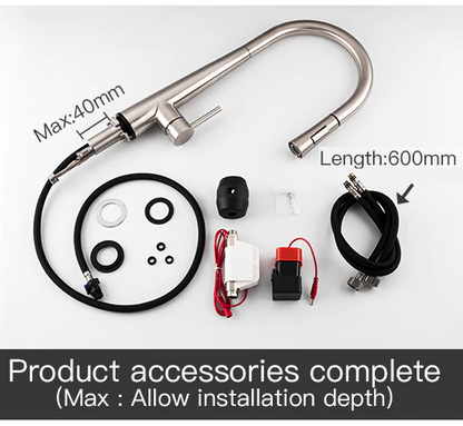 Brushed Nickel Smart Touch Kitchen Sink Faucet Deck Mount