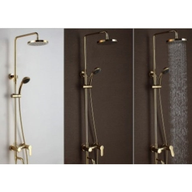 Juno Smart Round Look Gold Wall Install Bathroom Shower Head with Hand Held Shower