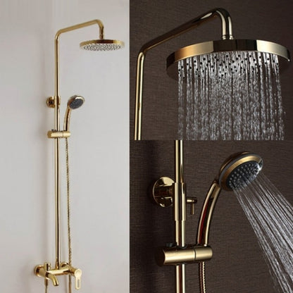Juno Smart Round Look Gold Wall Install Bathroom Shower Head with Hand Held Shower
