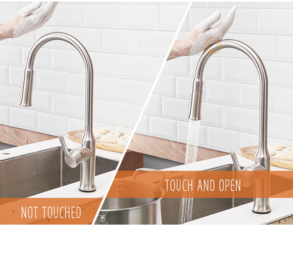 Smart Touch Inductive Kitchen Faucets Stainless Steel Single Handle Sink Mixer Tap