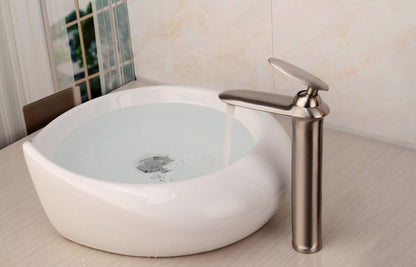 Sorrento Tall Brushed Nickel Bathroom Sink Vessel Faucet Mixer Tap