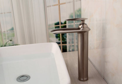 Sorrento Tall Brushed Nickel Bathroom Sink Vessel Faucet Mixer Tap