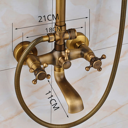 Juno Luxury Gold Shower Mixer Faucet Brass Rainfall Shower Set