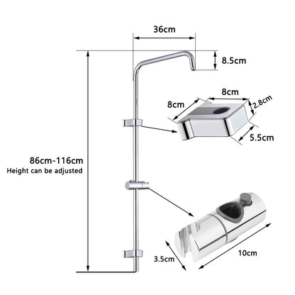 Split Rainfall Shower Column Set with Mixer Tap & Bathtub Faucet - image 5