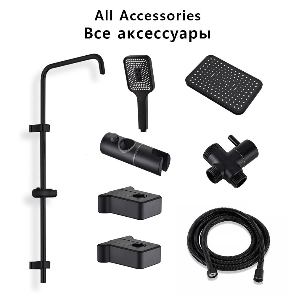 Split Rainfall Shower Column Set with Mixer Tap & Bathtub Faucet - image 6