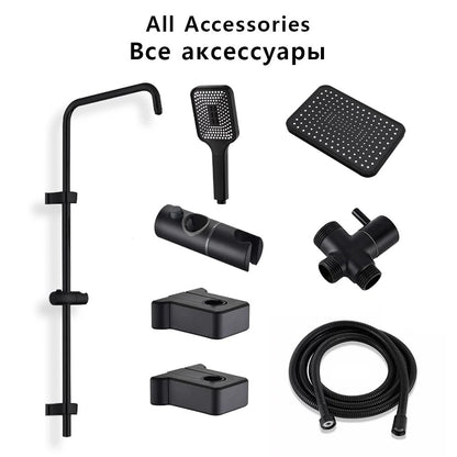 Split Rainfall Shower Column Set with Mixer Tap & Bathtub Faucet - image 6
