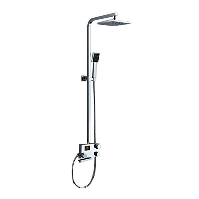 Digital Display Brass Body Rain Shower Head With Handheld Shower