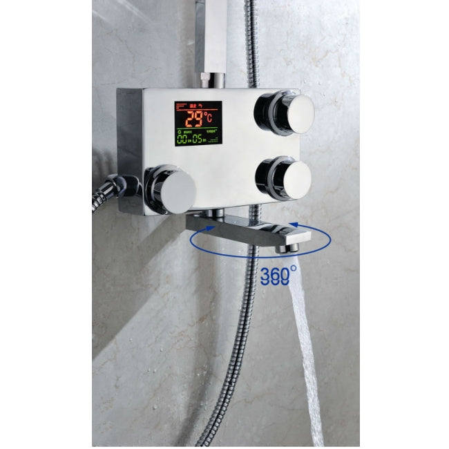 Juno Rainfall Chrome Plated Digital Shower Head Set - Handheld Shower