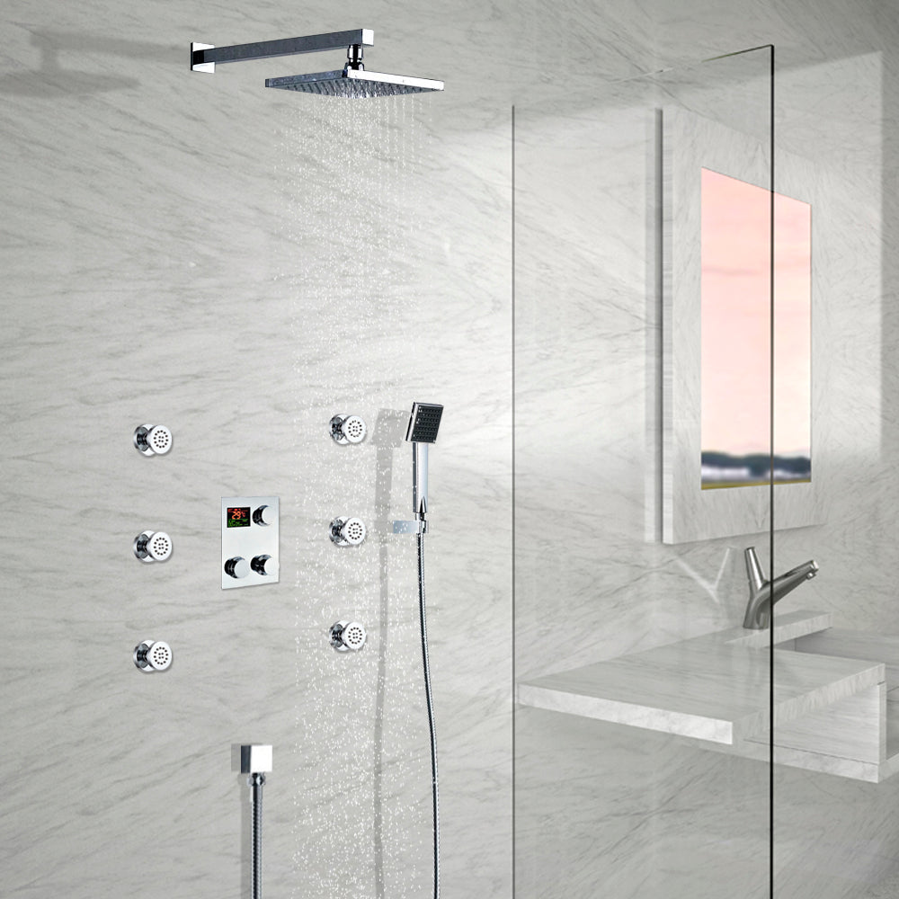 Square Shower Head Jetted Body Massage Shower System