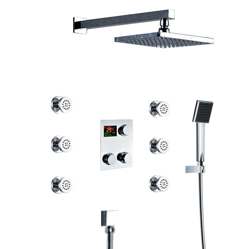 Square Shower Head Jetted Body Massage Shower System