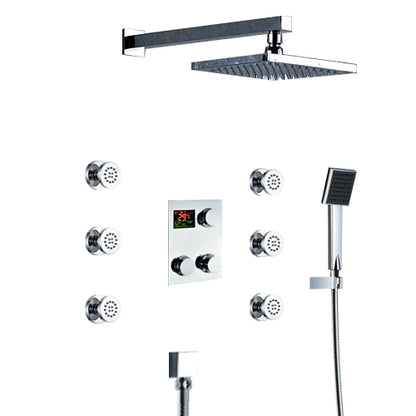 Square Shower Head Jetted Body Massage Shower System