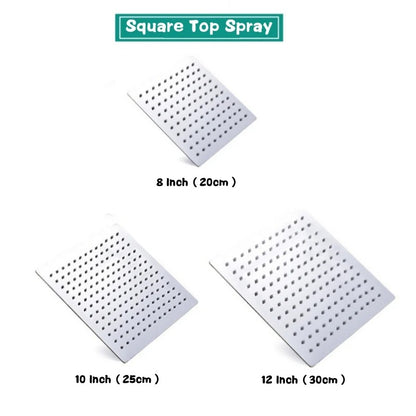 Juno Commercials Wall Mount Square & Round Ultra-thin Large Shower Head with Hand Shower