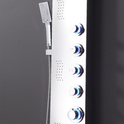 Stainless Steel LED Rainfall Waterfall Shower Panel with Hand Held Shower Head