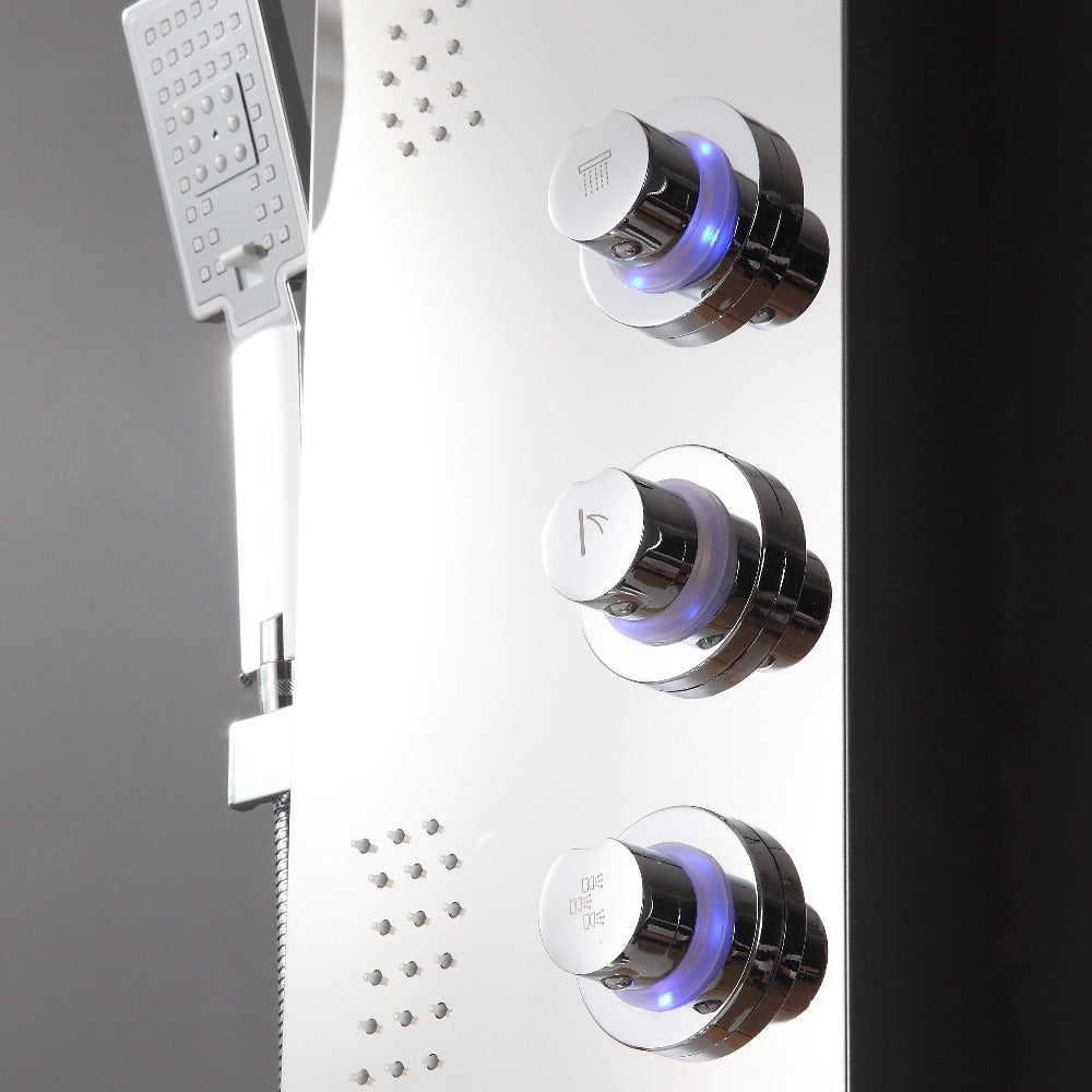 Stainless Steel LED Rainfall Waterfall Shower Panel with Hand Held Shower Head