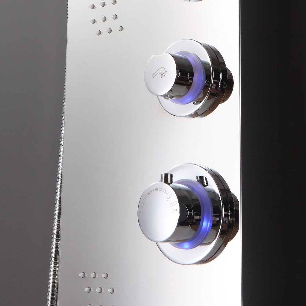 Stainless Steel LED Rainfall Waterfall Shower Panel with Hand Held Shower Head