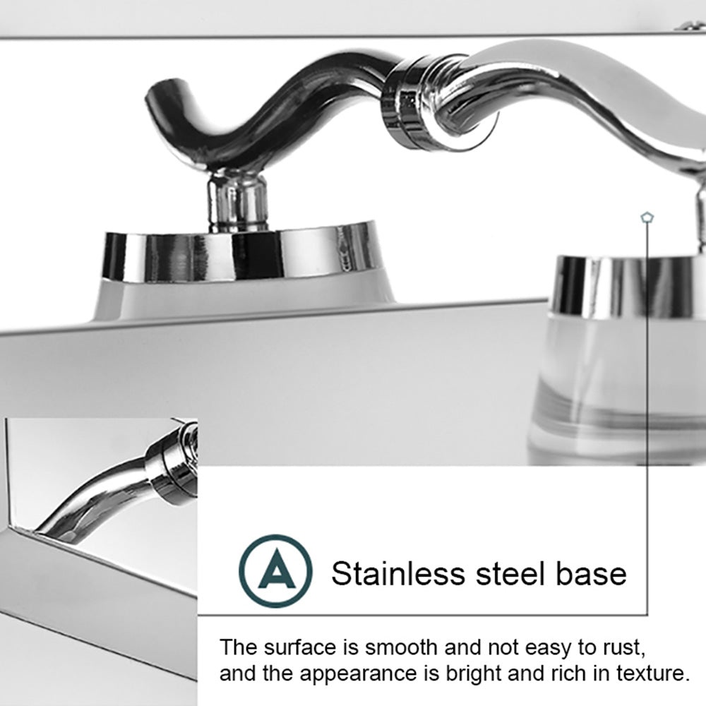 Juno New Chrome  Wall LED Vanity Lampshade Cool White Bathroom Mirror Lights