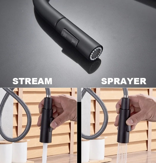 Stainless Steel Modern Pull Down Sensor Kitchen Faucet