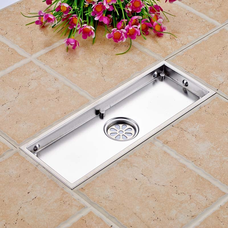Stainless Steel Rectangle Anti-Odors Invisible Shower Drain