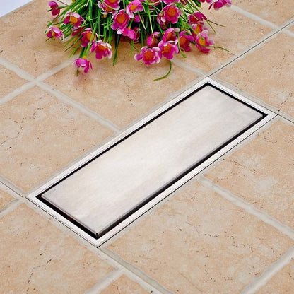 Stainless Steel Rectangle Anti-Odors Invisible Shower Drain