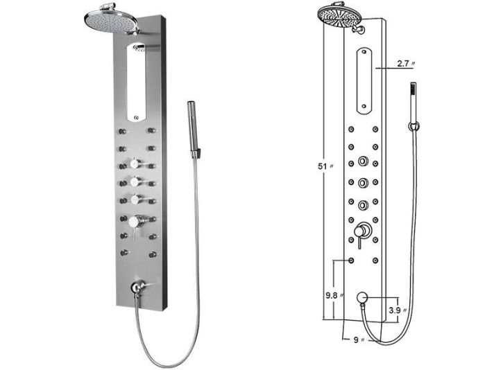 Stainless Steel Bathroom Rain Shower Panel