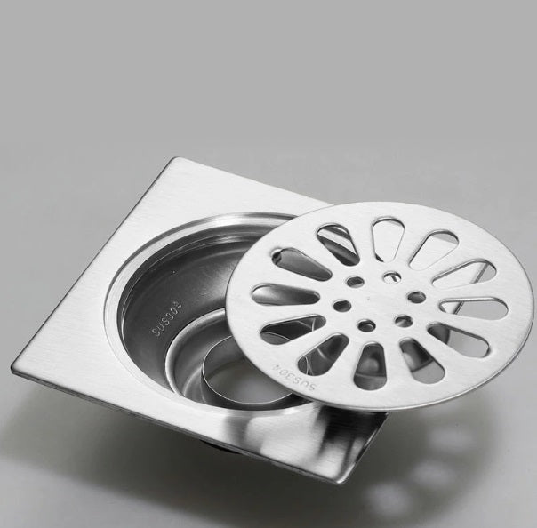Stainless Steel Square with Round Shape Bathroom Drainage System