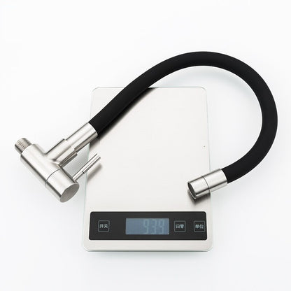 Juno Stainless Steel Chrome & Black Wall Mount Single Handle Kitchen Sink faucet