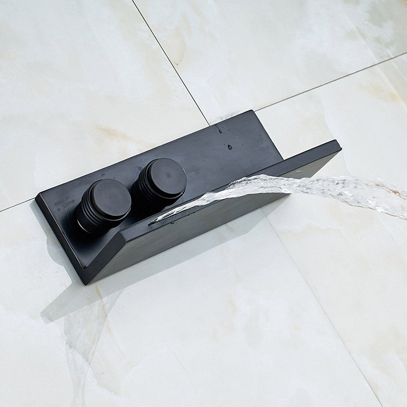 Stylish Classic Oil-Rubbed Bronze Dual Handle Wall Mount Bathtub Faucet