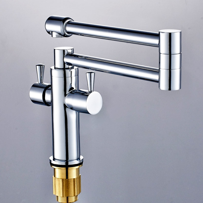 Stylish Swivel Folding Deck Mount Dual Handle Bathroom Faucet