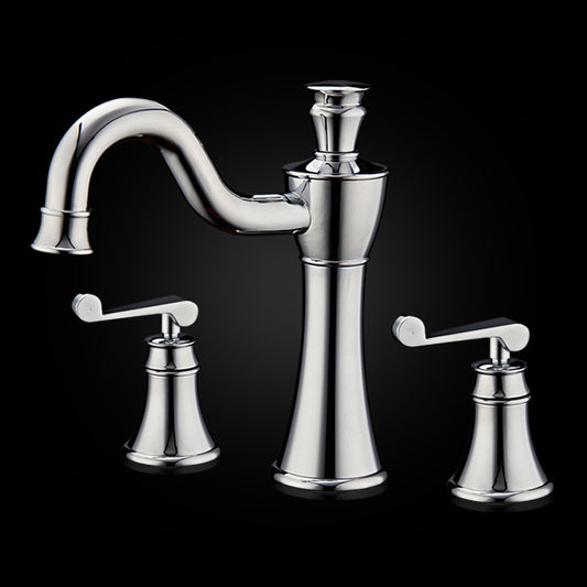 Wash Basin Faucet Triple Handle 2 Hole Mixer