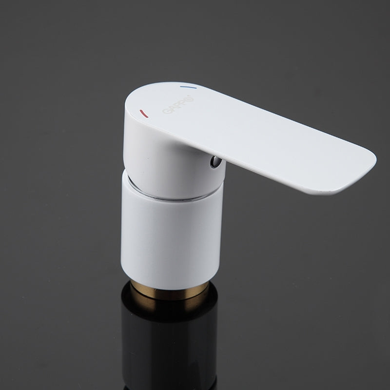 Stylish White Deck Bathtub Faucet with Handheld Arm Shower