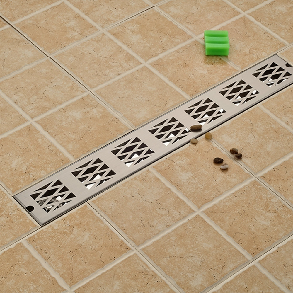 Stylish Zig Zag Floor Stainless Steel Bathroom Shower Drain