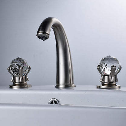 Sucre Brushed Nickel Widespread Dual Handle Sink Mixer Tap