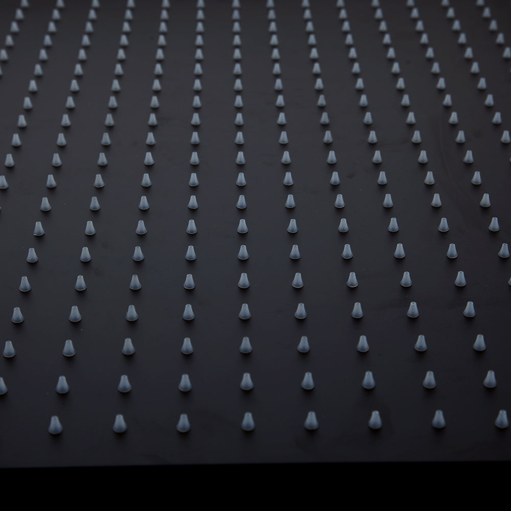 Juno Commercials Ceiling Mount Brushed Black Ultra-thin High Pressure LED Rainfall Shower Head