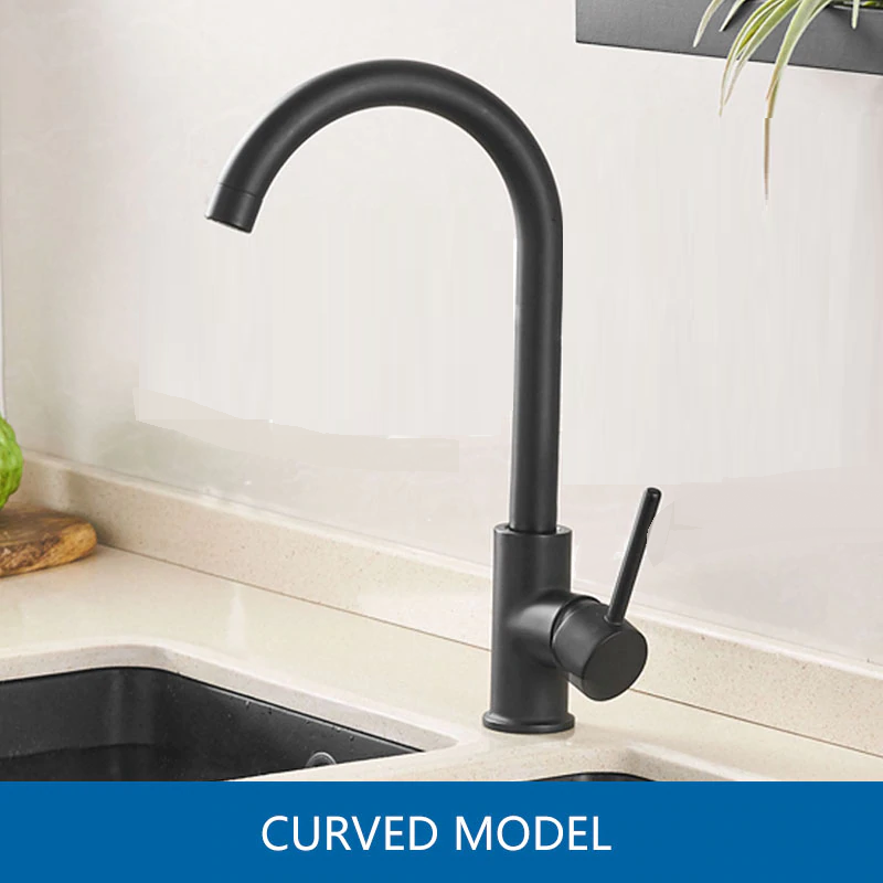 Juno Tall Black Single Handle Kitchen Faucet