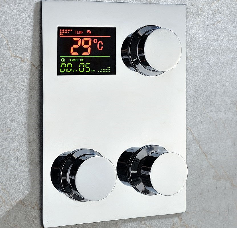 Thermostatic Digital Display Bathroom Rain Showerhead Set