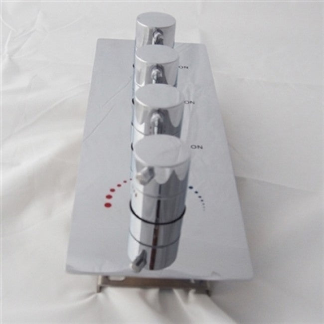 Thermostatic Chrome Plated Four Handle Large Shower Mixer 