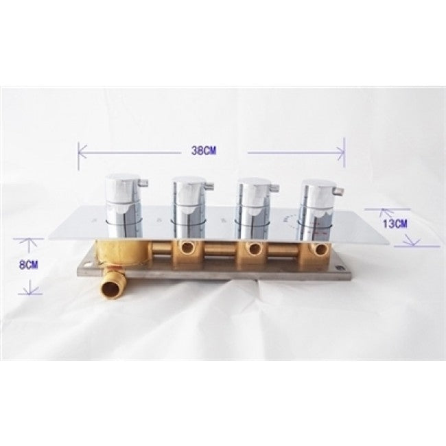 Thermostatic Chrome Plated Four Handle Large Shower Mixer 