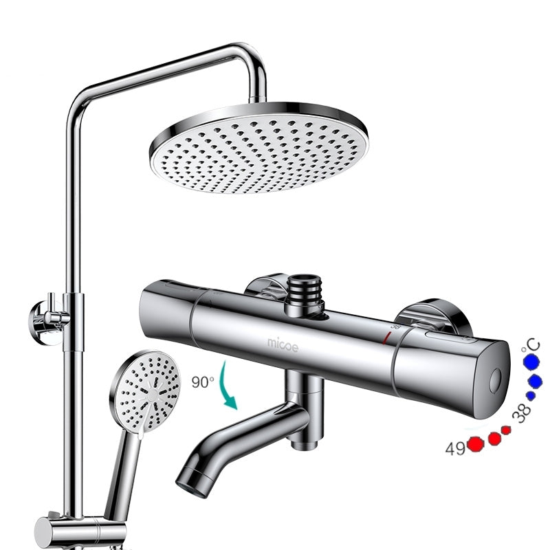 Thermostatic Chrome Wall Mounted Bathroom Shower-Head