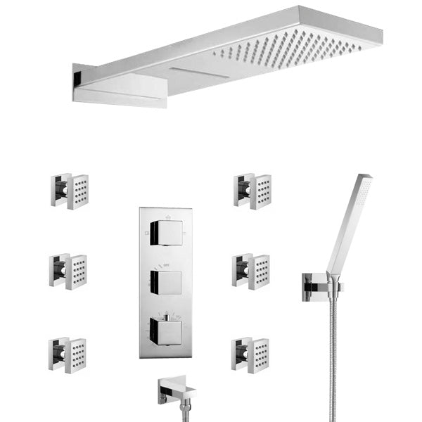 Thermostatic Multi Function Bathroom Shower with 6 SPA Jet Massage