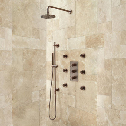 Thermostatic oil rubbed bronze shower systems 