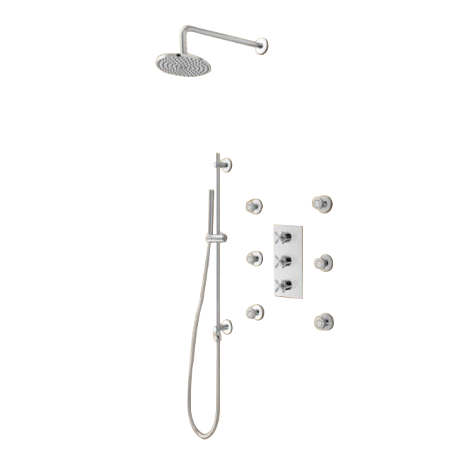 Thermostatic Shower Systems with Round Shower Head