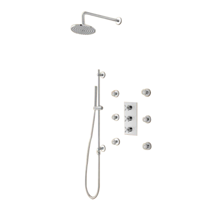 Thermostatic Shower Systems with Round Shower Head