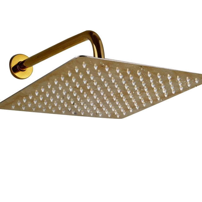 Thin Gold Plated Square 10 inches Bathroom Shower