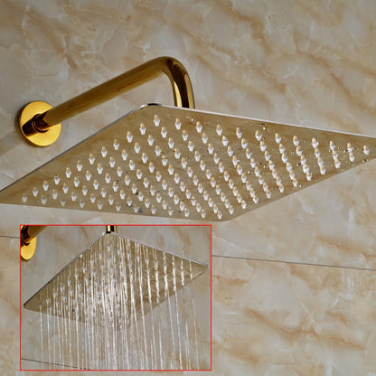 Thin Gold Plated Square 10 inches Bathroom Shower