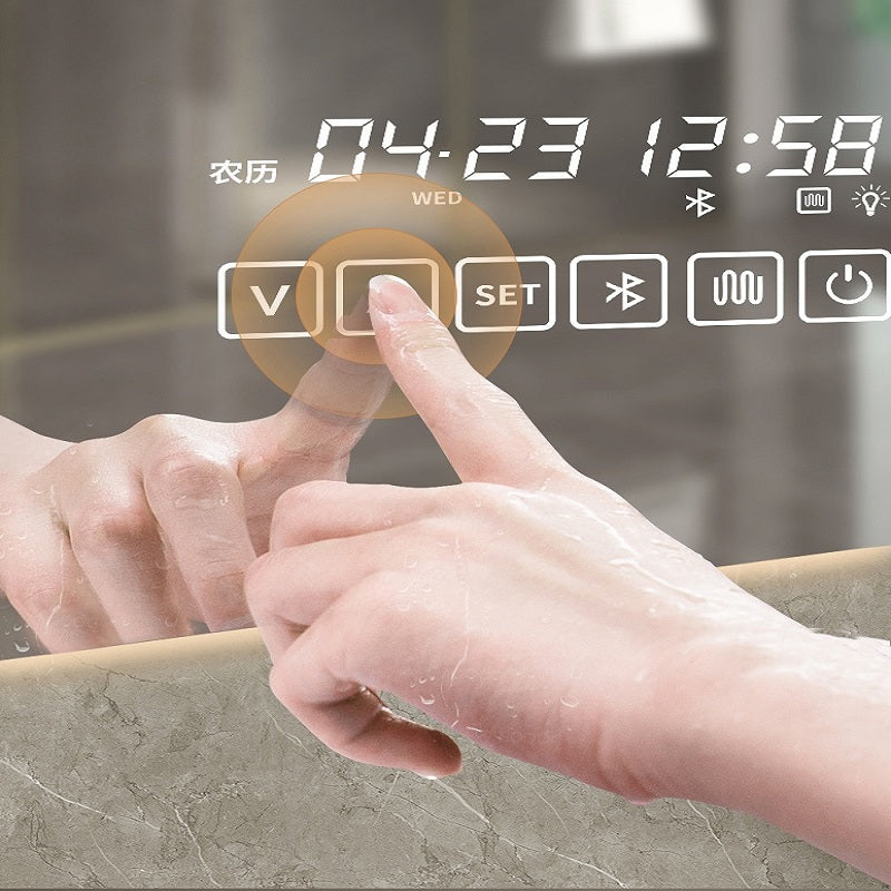 Juno Frameless Wall Mount Touch Screen Multifunctional LED Bathroom Mirror Fixture