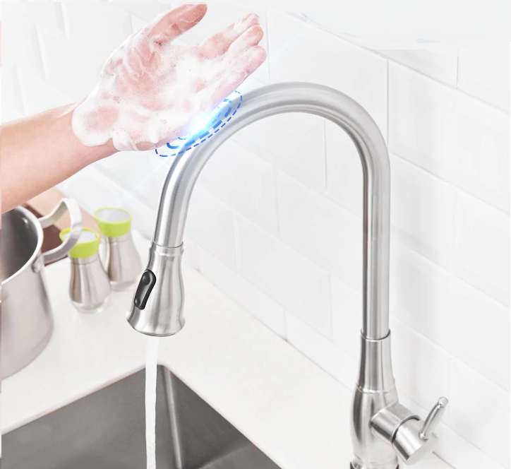 Touch Control Stainless Steel Kitchen Faucet Brushed Nickel