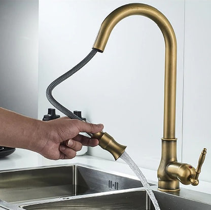 Juno Antique Brass Touch Control Kitchen Faucets Pull Out Kitchen Mixer Tap Crane Sensor Faucet Hot Cold Water