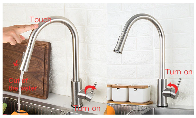 Pull Out Touch Sensor Touch Control Kitchen Faucet Mixer Tap
