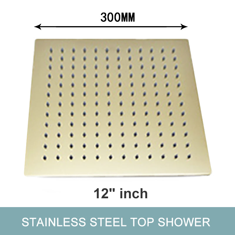 Juno Commercials Ceiling & Wall Mount Brushed Gold Luxury Shower Head & Arm