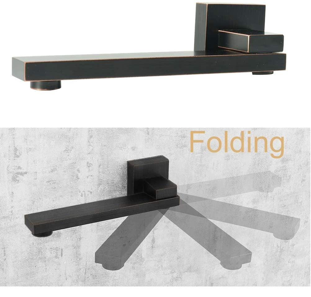 Juno 12" Ceiling Wall Mount Black Solid Brass Rainfall Shower System With 6 PCS Body Jets Mixer Spout Tub Set